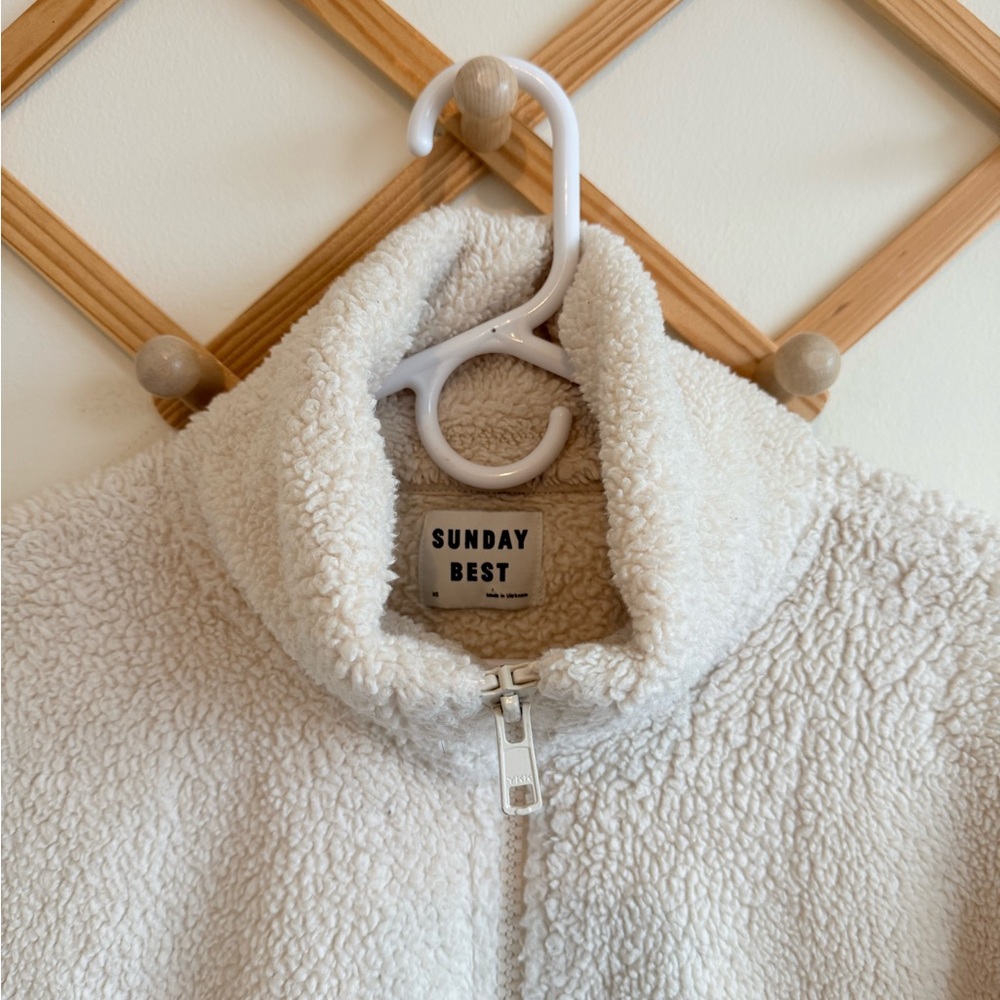 Aritzia Sunday Best Sherpa Mock Neck full Zip Jacket - Picture 3 of 11